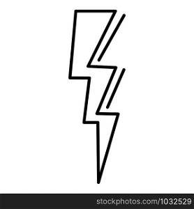 Power lightning bolt icon. Outline power lightning bolt vector icon for web design isolated on white background. Power lightning bolt icon, outline style