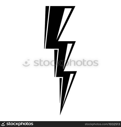 Power lightning bolt icon. Simple illustration of power lightning bolt vector icon for web design isolated on white background. Power lightning bolt icon, simple style