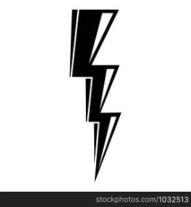 Power lightning bolt icon. Simple illustration of power lightning bolt vector icon for web design isolated on white background. Power lightning bolt icon, simple style