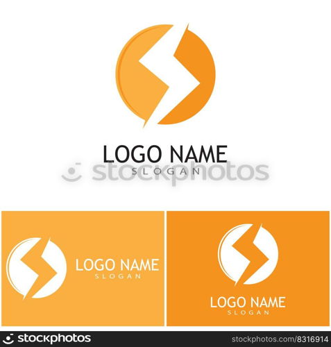 Power lightning logo vector design