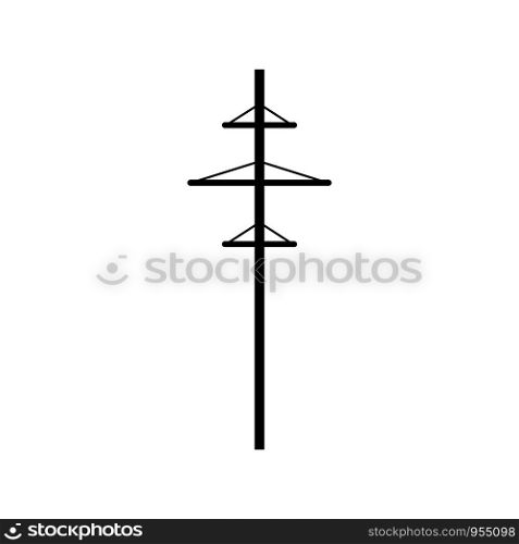 Power line symbol. Power line flat design. High voltage electric pylon. Isolated on white background. Vector illustration. Power line symbol. Power line flat design. High voltage electric pylon.