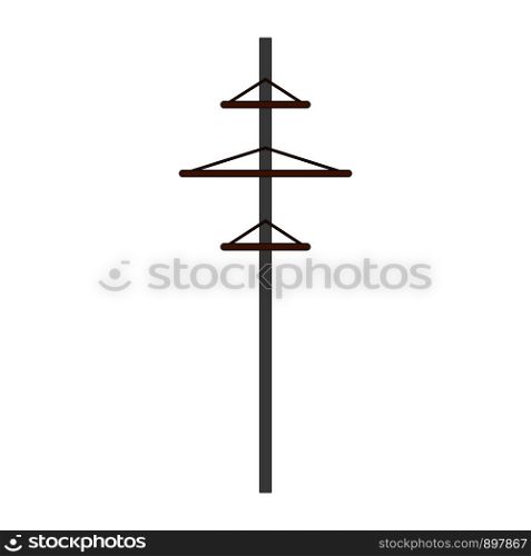 Power line symbol. Power line flat vector design illustration isolated on white background. Power line symbol. Power line flat vector design illustration isolated