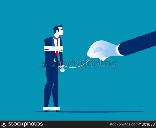 Power of business. Vector illustration competition business concept. Trapped, Problem, Risk, Boss, Flat business cartoon.