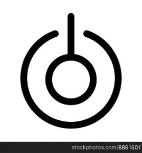 Power on line icon isolated on white background. Black flat thin icon on modern outline style. Linear symbol and editable stroke. Simple and pixel perfect stroke vector illustration.