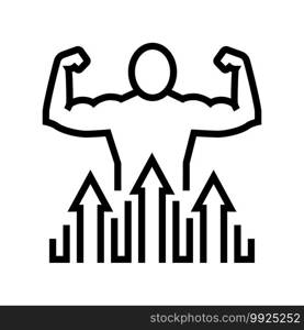 power people value line icon vector. power people value sign. isolated contour symbol black illustration. power people value line icon vector illustration