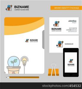 Power plant Business Logo, File Cover Visiting Card and Mobile App Design. Vector Illustration