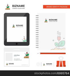 Power plant Business Logo, Tab App, Diary PVC Employee Card and USB Brand Stationary Package Design Vector Template