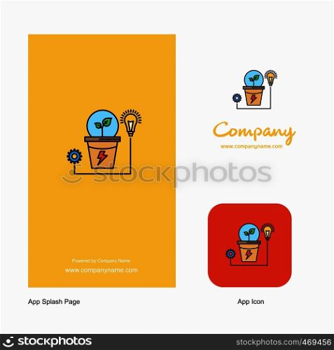 Power plant Company Logo App Icon and Splash Page Design. Creative Business App Design Elements