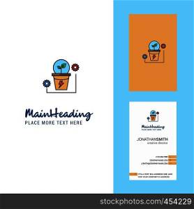 Power plant Creative Logo and business card. vertical Design Vector