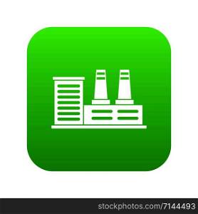 Power plant icon digital green for any design isolated on white vector illustration. Power plant icon digital green