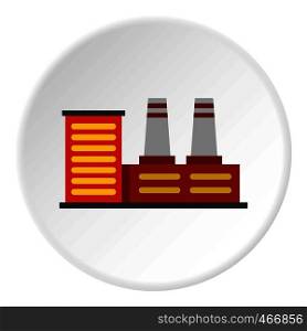 Power plant icon in flat circle isolated vector illustration for web. Power plant icon circle