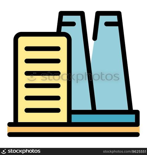 Power plant icon outline vector. Space research. Cycle eco color flat. Power plant icon vector flat