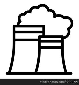 Power plant smoke icon outline vector. Air dust. Wind purify. Power plant smoke icon outline vector. Air dust
