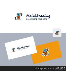 Power plant vector logotype with business card template. Elegant corporate identity. - Vector