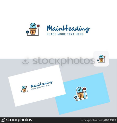 Power plant vector logotype with business card template. Elegant corporate identity. - Vector