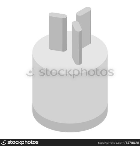Power plug icon. Isometric of power plug vector icon for web design isolated on white background. Power plug icon, isometric style