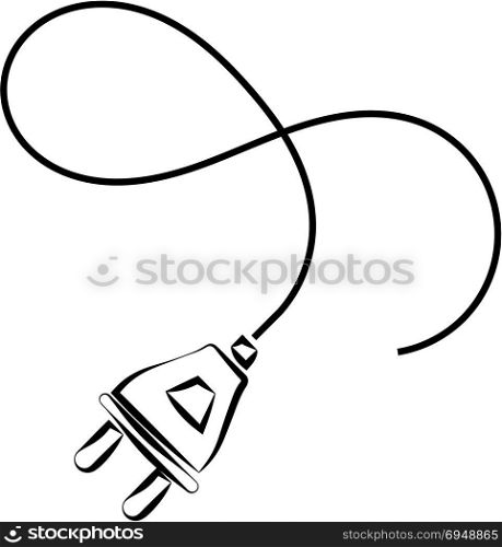 Power Plug With Wire Icon Vector Art Illustration