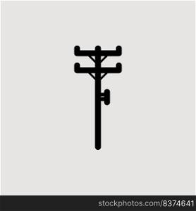 Power pole icon vector logo design template flat style illustration