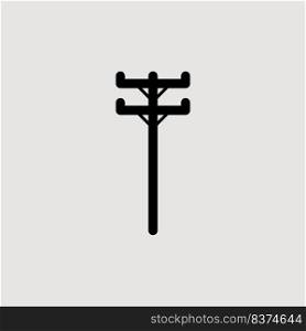 Power pole icon vector logo design template flat style illustration