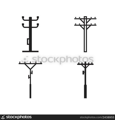 power pole logo vector icon illustration