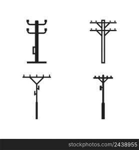 power pole logo vector icon illustration