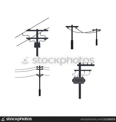 power pole logo vector icon illustration