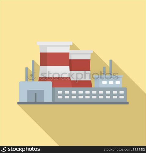 Power refinery plant icon. Flat illustration of power refinery plant vector icon for web design. Power refinery plant icon, flat style