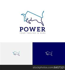 Power Run Jump Bull Taurus Butting Line Logo