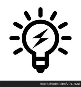 Power saving bulb, icon on isolated background