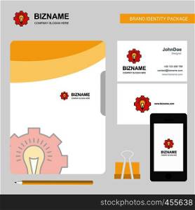 Power setting Business Logo, File Cover Visiting Card and Mobile App Design. Vector Illustration