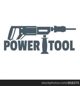 Power tool drill logo. Simple illustration of power tool drill vector logo for web. Power tool drill logo, simple gray style