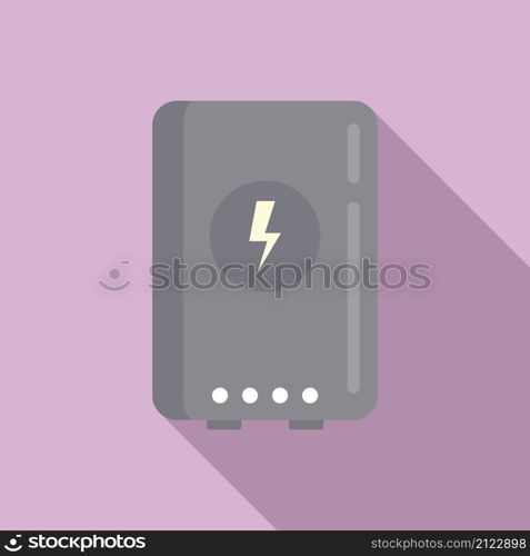 Powerbank wireless charge icon flat vector. Power bank. Mobile battery. Powerbank wireless charge icon flat vector. Power bank