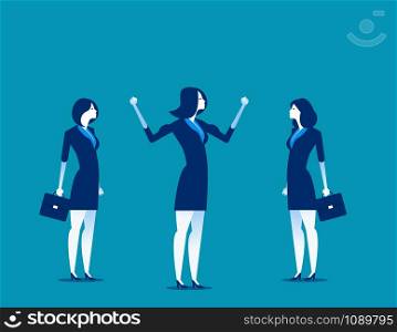 Powerful business person. Concept business vector illustration.