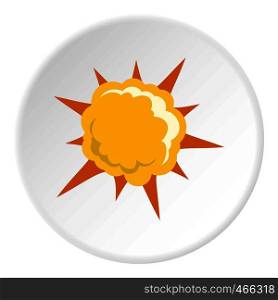 Powerful explosion icon in flat circle isolated on white background vector illustration for web. Powerful explosion icon circle