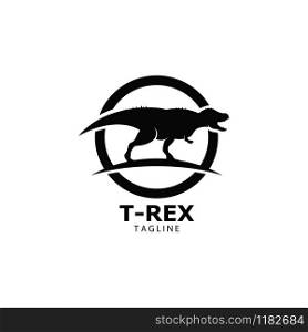 Powerful T-REX logo, jurassic period concept icon illustration design