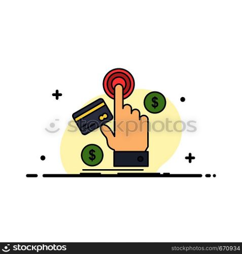 ppc, Click, pay, payment, web Flat Color Icon Vector