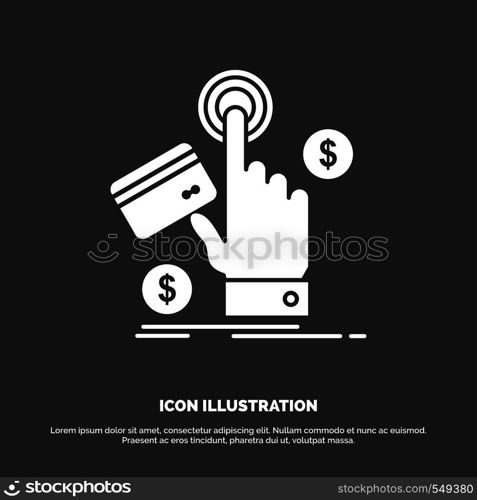 ppc, Click, pay, payment, web Icon. glyph vector symbol for UI and UX, website or mobile application. Vector EPS10 Abstract Template background