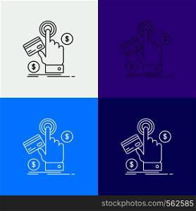 ppc, Click, pay, payment, web Icon Over Various Background. Line style design, designed for web and app. Eps 10 vector illustration. Vector EPS10 Abstract Template background