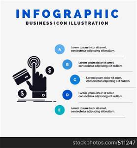 ppc, Click, pay, payment, web Infographics Template for Website and Presentation. GLyph Gray icon with Blue infographic style vector illustration.. Vector EPS10 Abstract Template background