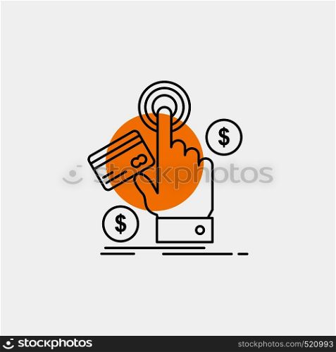 ppc, Click, pay, payment, web Line Icon. Vector EPS10 Abstract Template background
