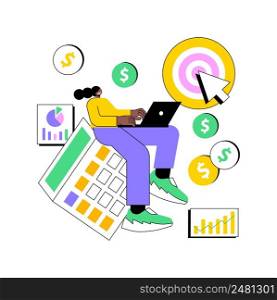 PPC management abstract concept vector illustration. PPC service, pay-per-click model, internet marketing management, online ad campaign, digital agency website, menu UI element abstract metaphor.. PPC management abstract concept vector illustration.
