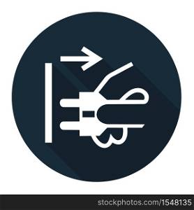 PPE Icon.Disconnect Mains Plug From Electrical Outlet Symbol Sign Isolate On White Background,Vector Illustration EPS.10