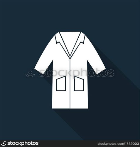 PPE Icon.Wear Smock Symbol Sign Isolate On Black Background,Vector Illustration