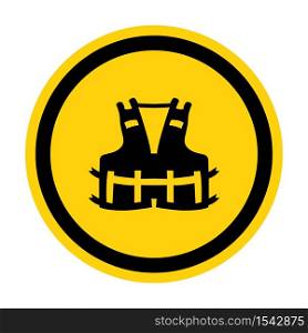 PPE Icon.Wearing a life jacket for safety Symbol Sign Isolate On White Background,Vector Illustration EPS.10