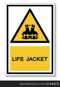 PPE Icon.Wearing a life jacket for safety Symbol Sign Isolate On White Background,Vector Illustration EPS.10