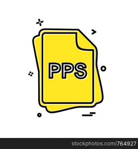 PPS file type icon design vector