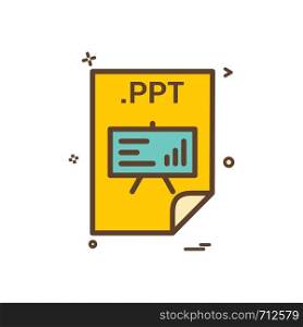 PPT application download file files format icon vector design