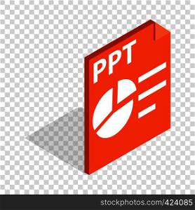 PPT file extension isometric icon 3d on a transparent background vector illustration. PPT file extension isometric icon