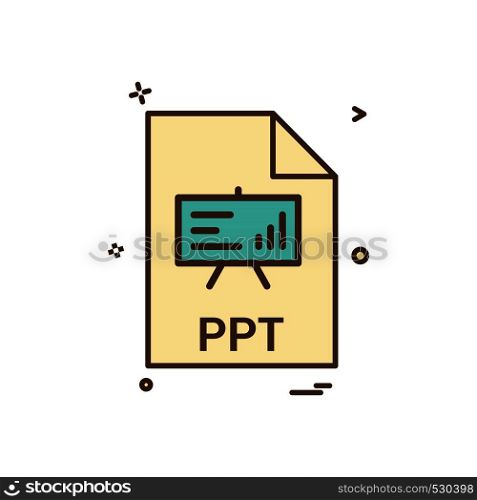 ppt file file extension file format icon vector design
