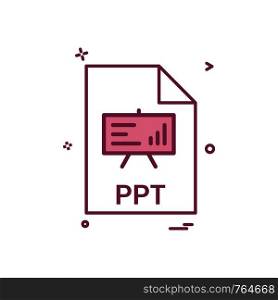 ppt file file extension file format icon vector design